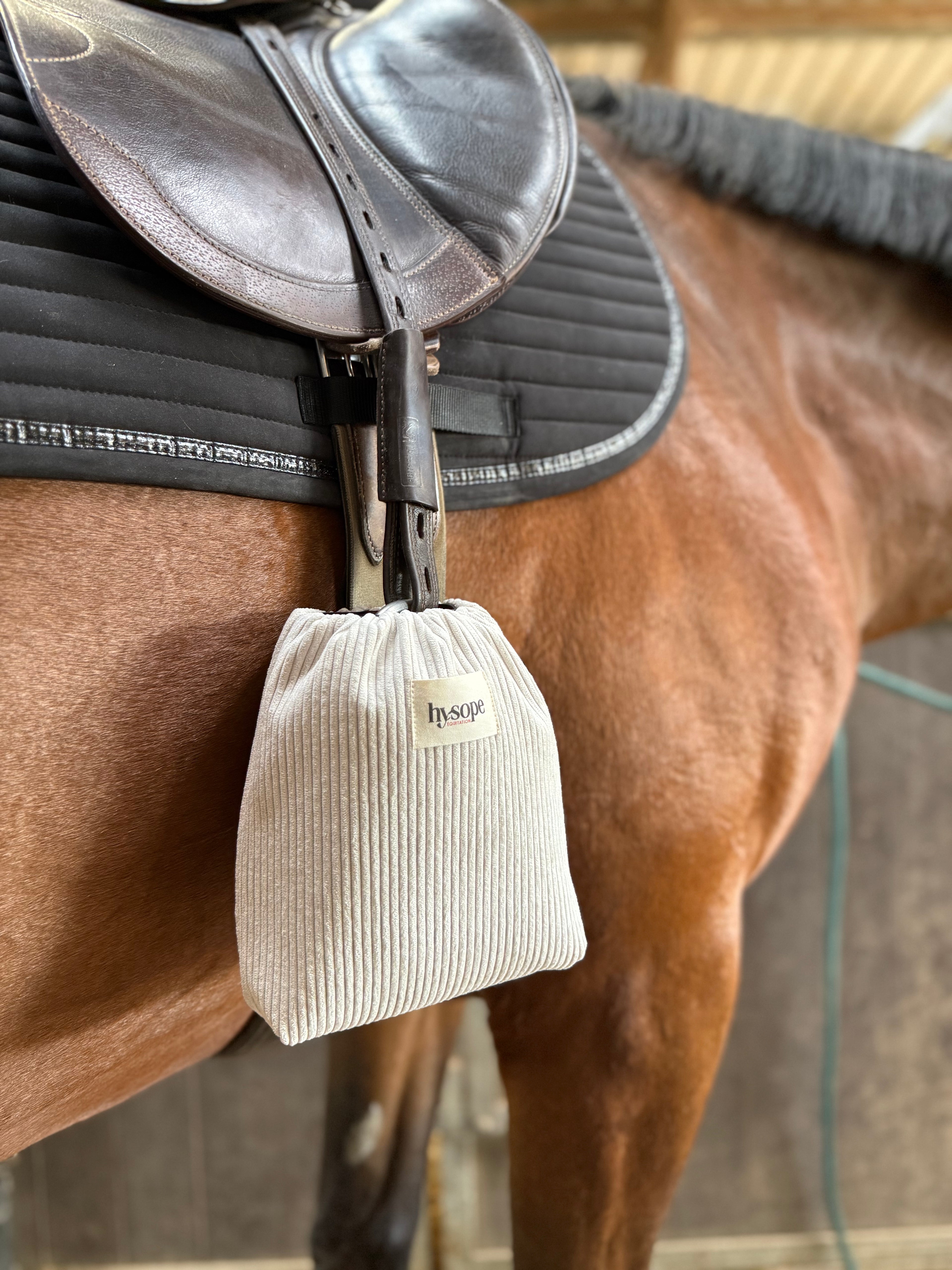 Housses d'étriers Velours Beige Sable