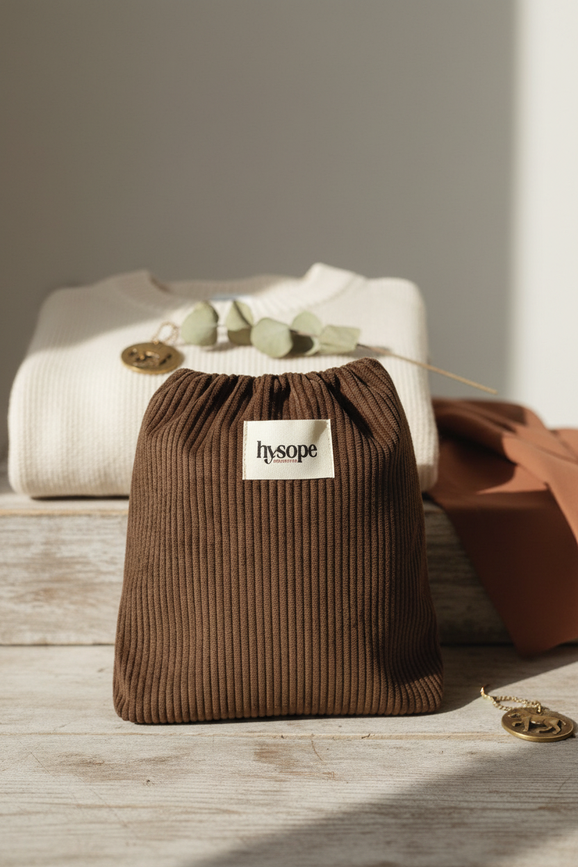 Housses d'étriers velours marron chocolat Hysope Équitation – vue de profil